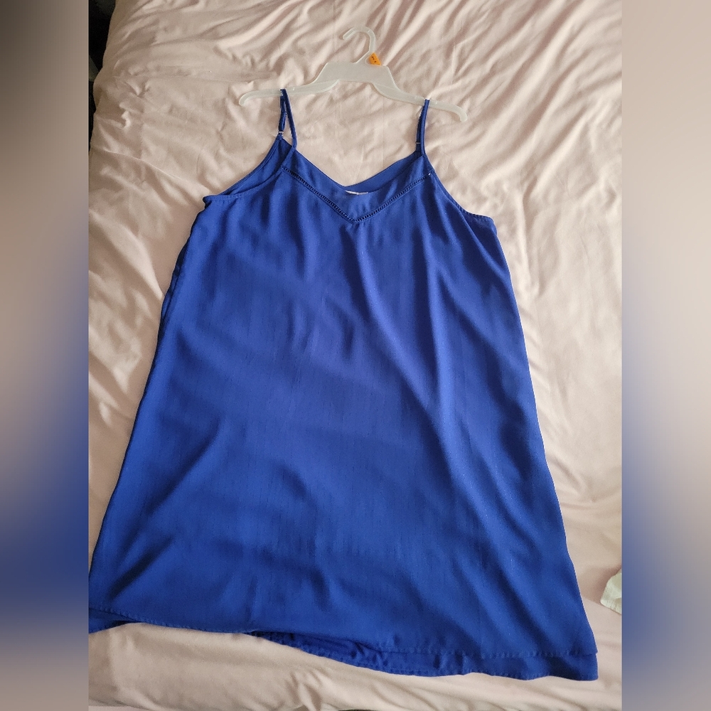 Blue Women's Spaghetti Strap Top